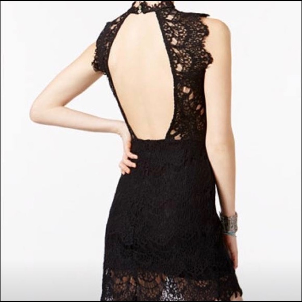 Free people black backless dress